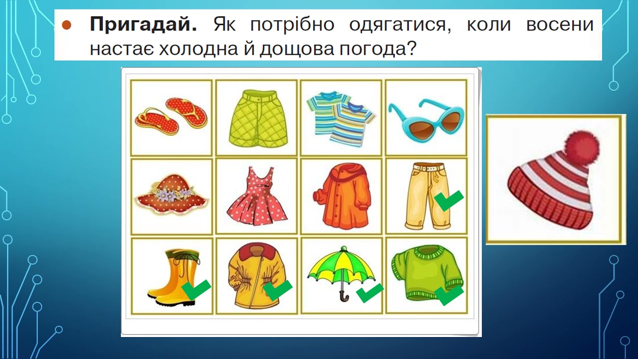 Як одягатися за погодою та уберегтися від хвороб 2 клас