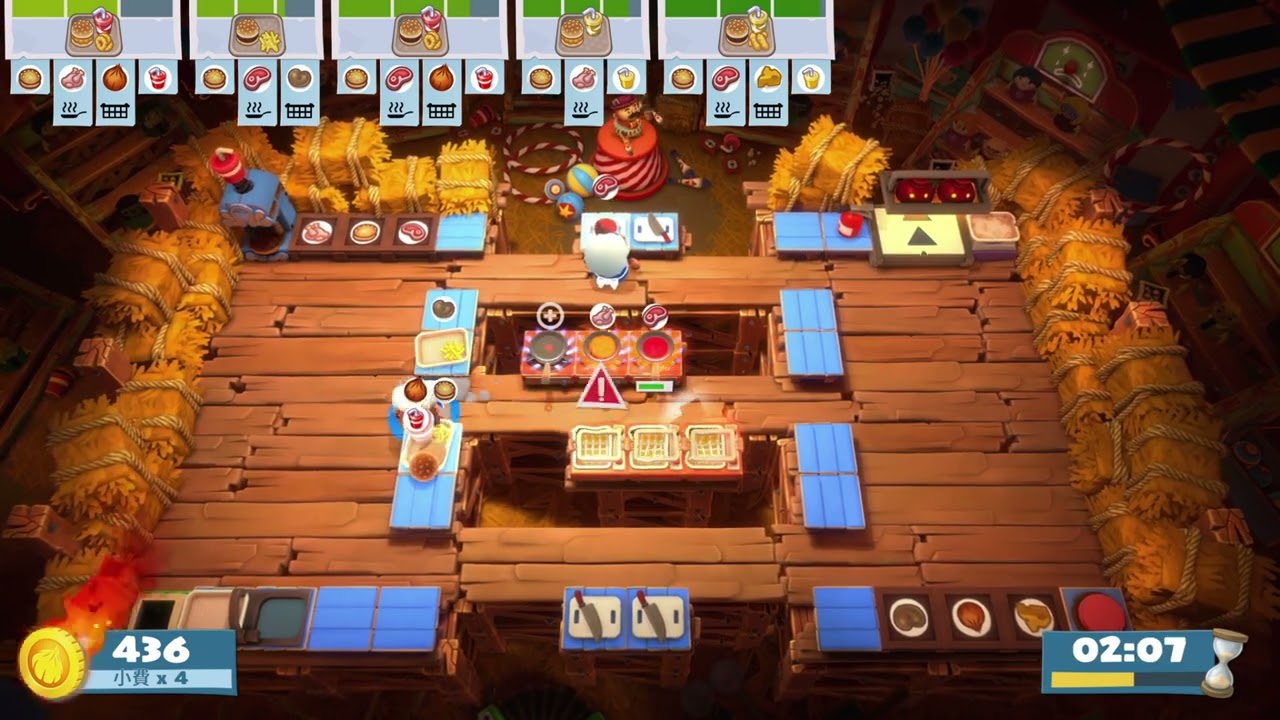 Overcooked! 2 | Carnival of Chaos | Level 3-2 | 1 player (solo) | 4 stars
