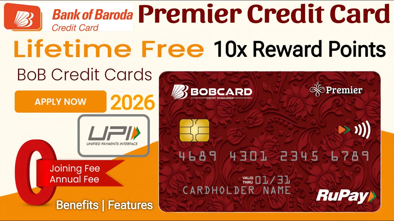 Bank Of Baroda Premier Credit Card Benefits | BOB Credit Card Online Apply | BOB Credit Card