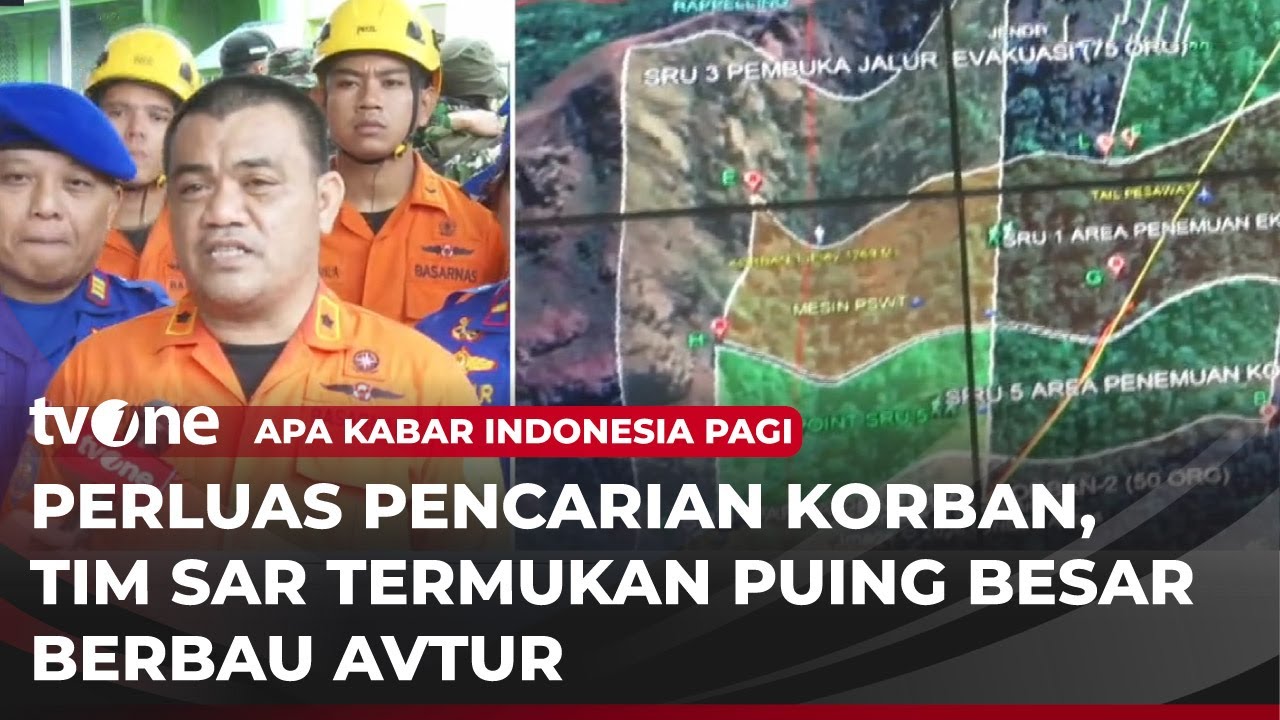 Tim SAR Temukan Puing Besar Diduga Milik Pesawat ATR 500 Dekat Air Terjun | AKIP tvOne