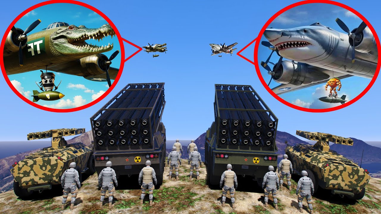 Tàu Sân Bay Bị Ném Bom Bất Ngờ Bởi Máy Bay Cá Mập Megalodon Bombombani Và Cá Sấu Bombardino Cocodilo