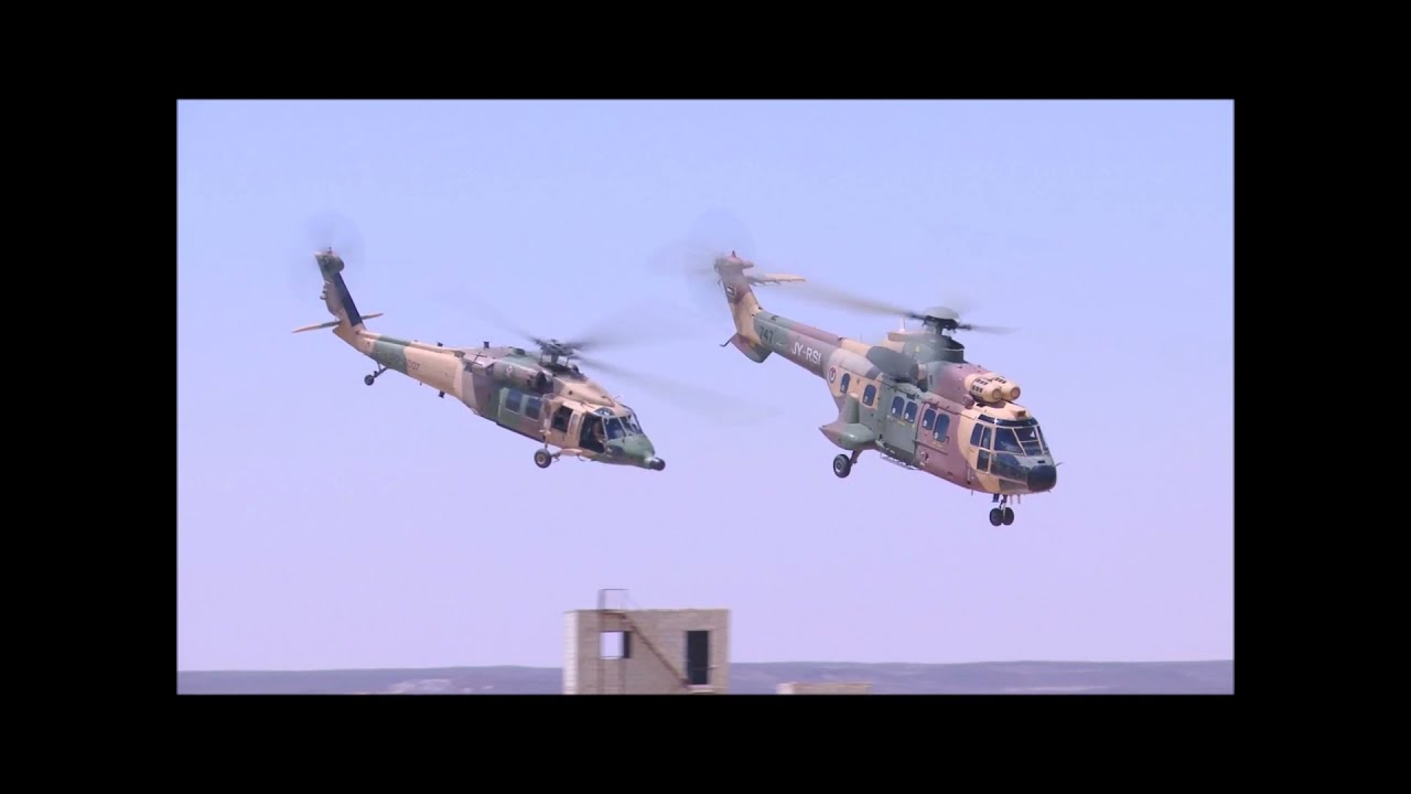 Jordanian AH-1E Cobra, UH-60 Black Hawk and AS332 Super Puma CSAR demonstration