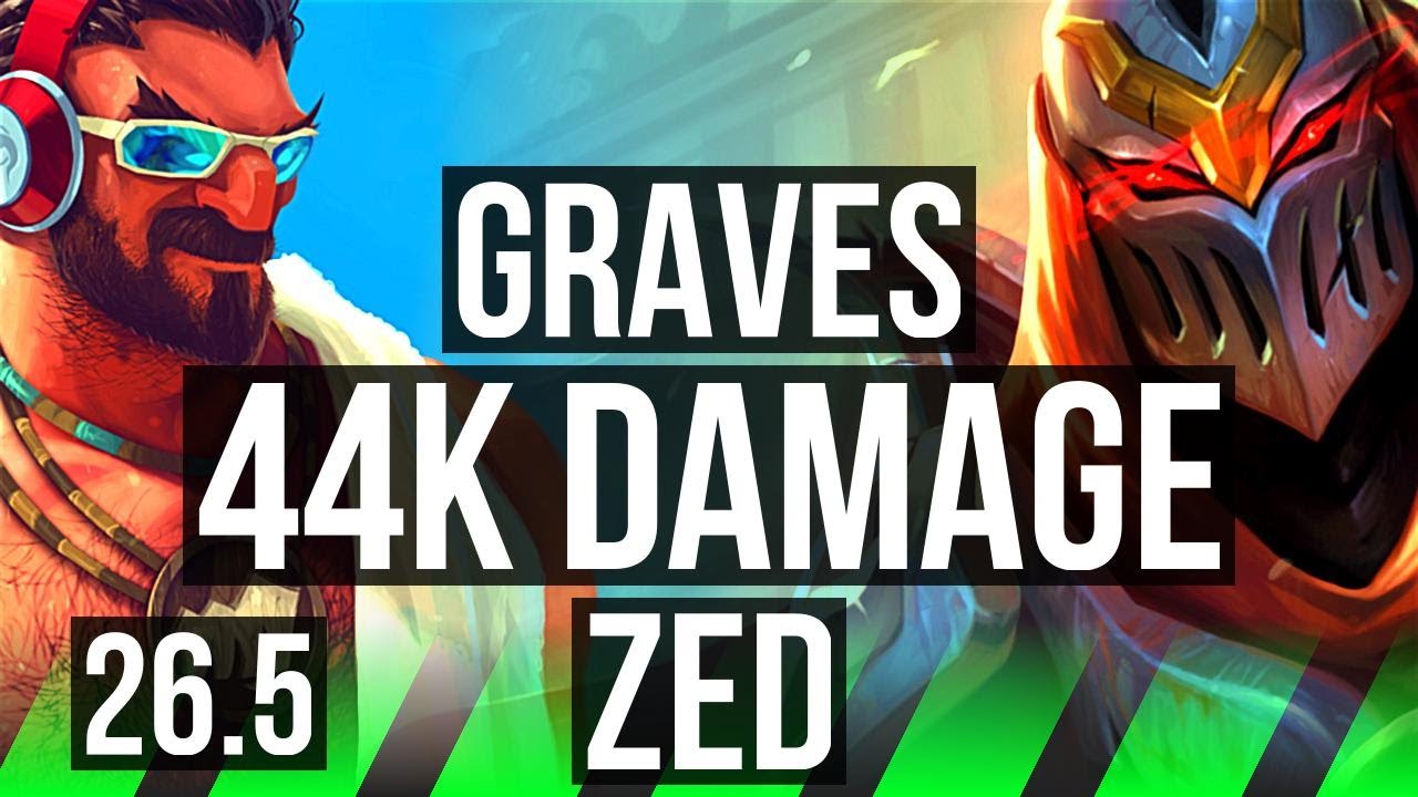 GRAVES vs ZED (JGL) | Good KDA: 24/2/8, 44K damage | EUW Grandmaster | 26.5