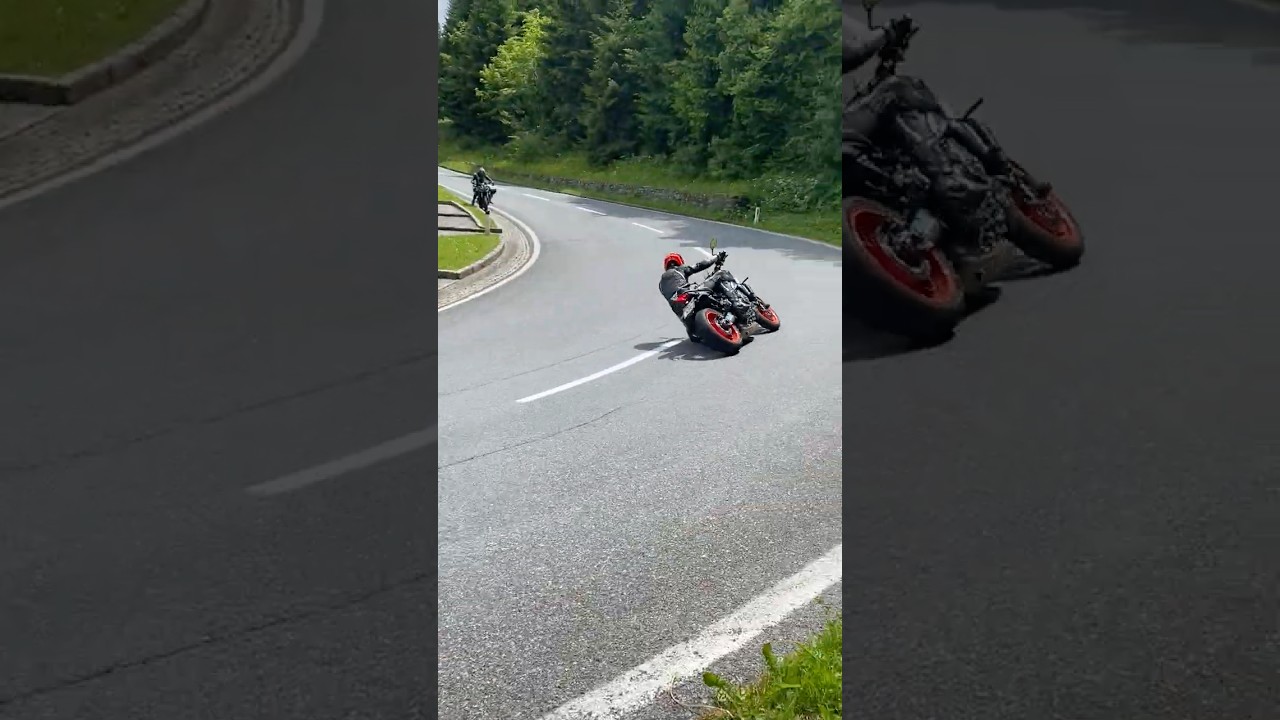 MT09 NEAR CRASH 😱#motorcycle #bikelife #adrenalinerush #yamaha #mt09 #mt09sp #nearcrash #kneedown