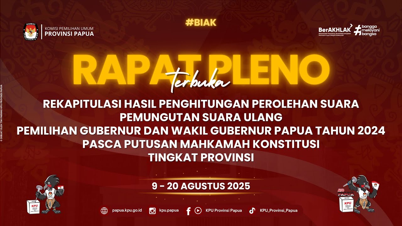 🔴LIVE - RAPAT PLENO TERBUKA REKAPITULASI HASIL PENGHITUNGAN PEROLEHAN SUARA PSU TINGKAT PROVINSI
