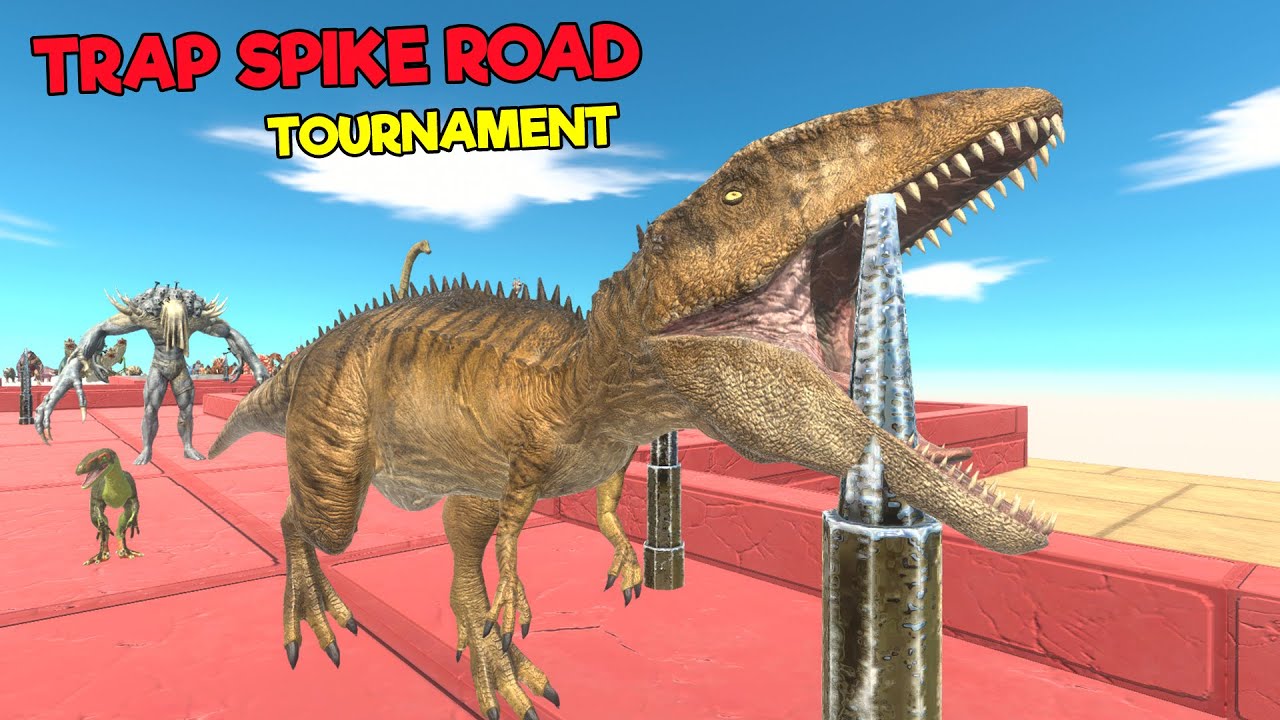Dinosaurs Trap Spike Road Tournament - Animal Revolt Battle Simulator