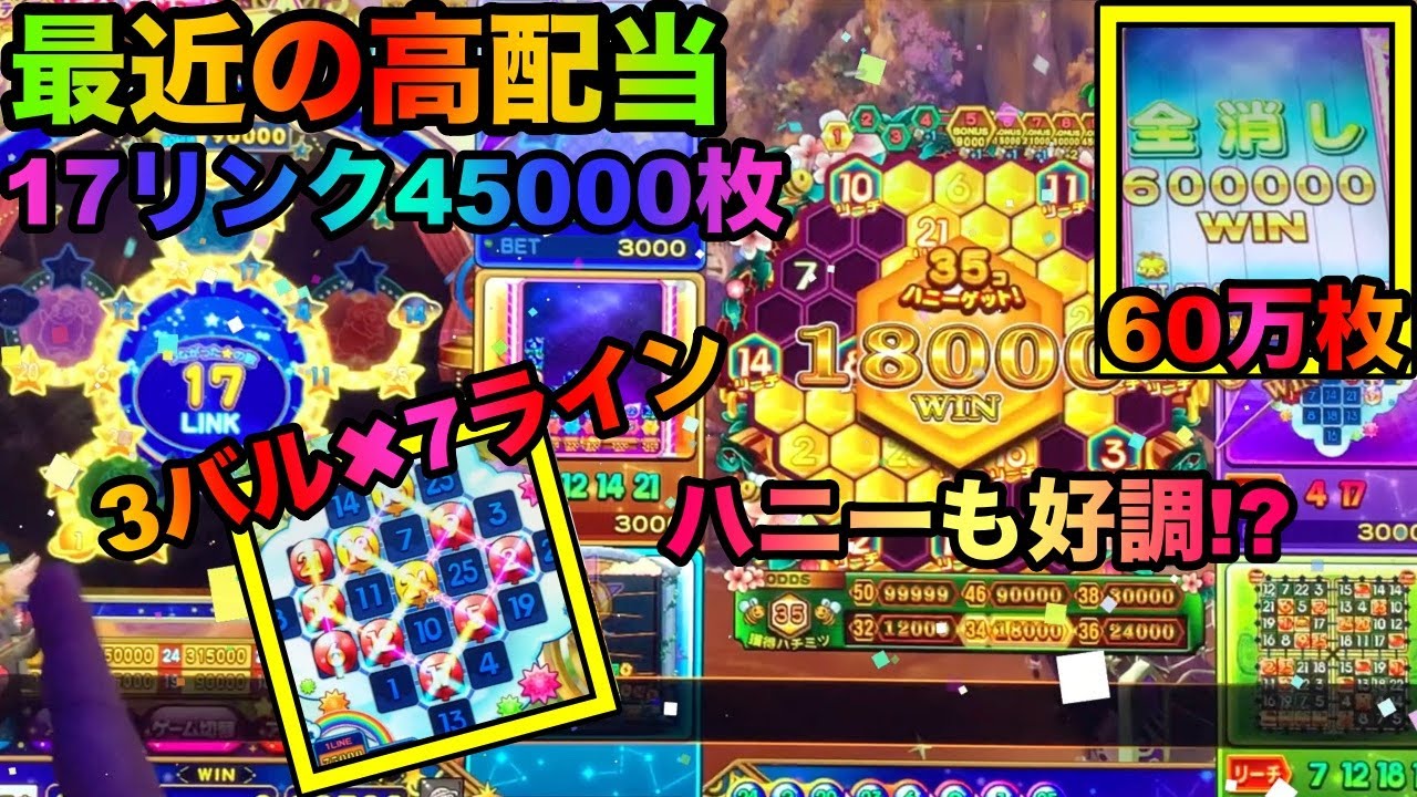 【アニマロッタ6】全消し60万枚・3バル✖️7ライン・ハニーもトゥインクルも好調の【高配当まとめ】