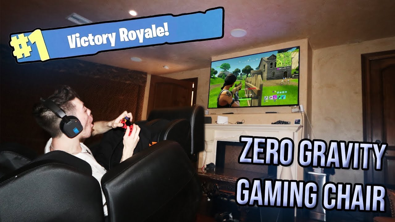 PLAYING FORTNITE IN A ZERO GRAVITY GAMING CHAIR (I WON!)