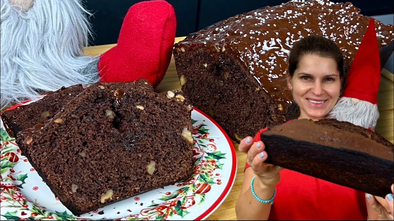 Рождественский шоколадный кекс. Легко и вкусно. Новогодний рецепт #рецепты #новыйгод #рецепты