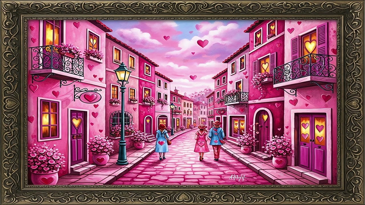 Romantic Snowy Evening | Valentine’s Day TV Art Gallery #RomanticSnowyEvening #ValentinesDayArt