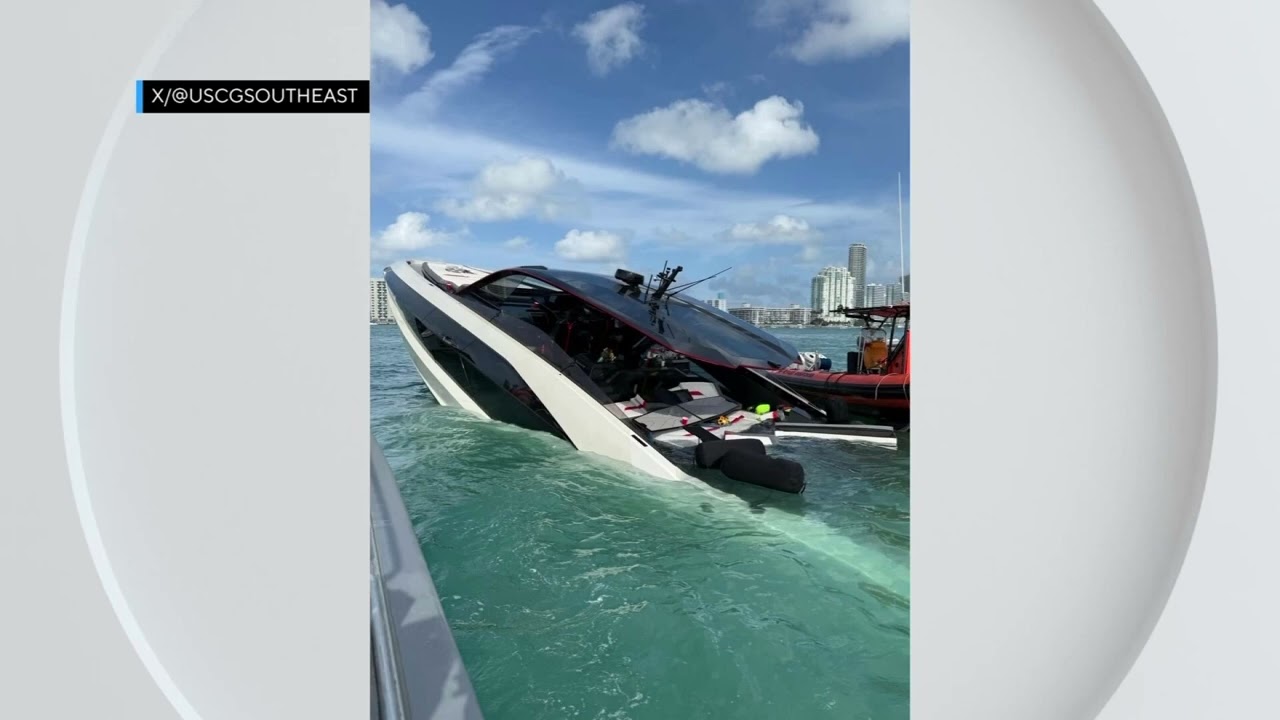 $4M Lamborghini yacht partially sinks in Miami Beach, 32 aboard rescued