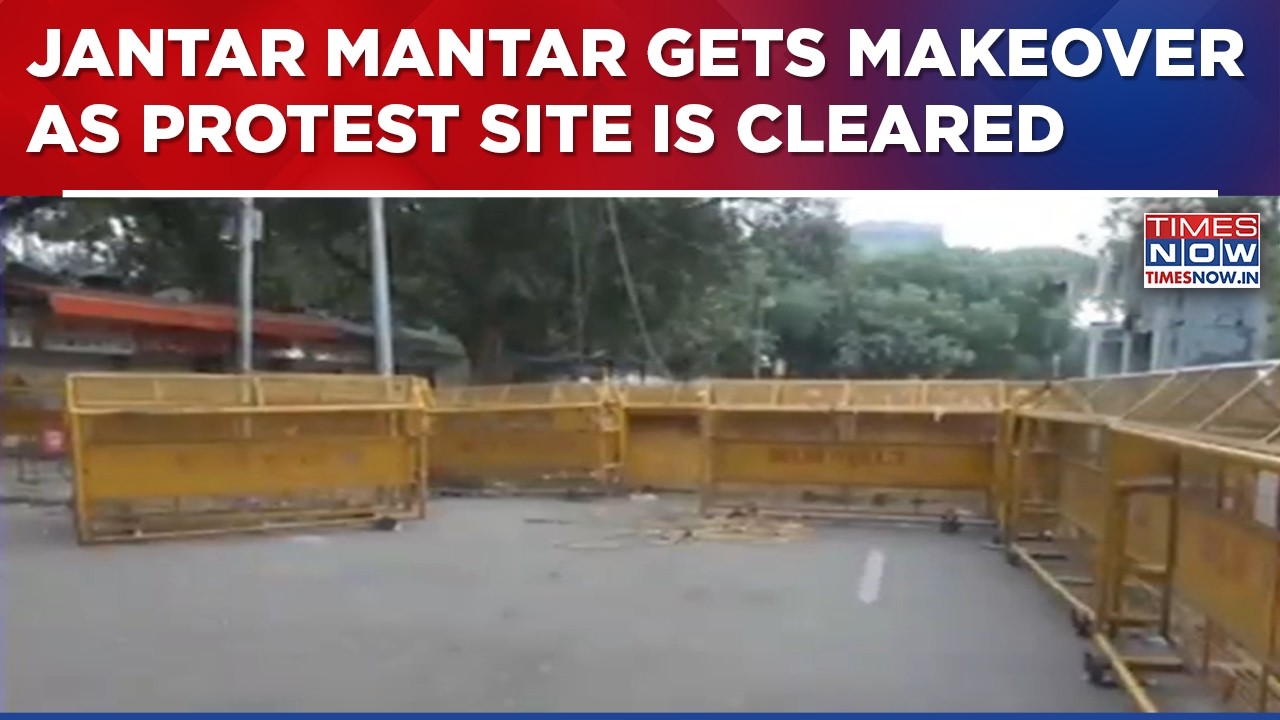 Jantar Mantar Cleared After 37-Day Protest: Tents, Banners Removed As Site Gets Cleaned & Restored