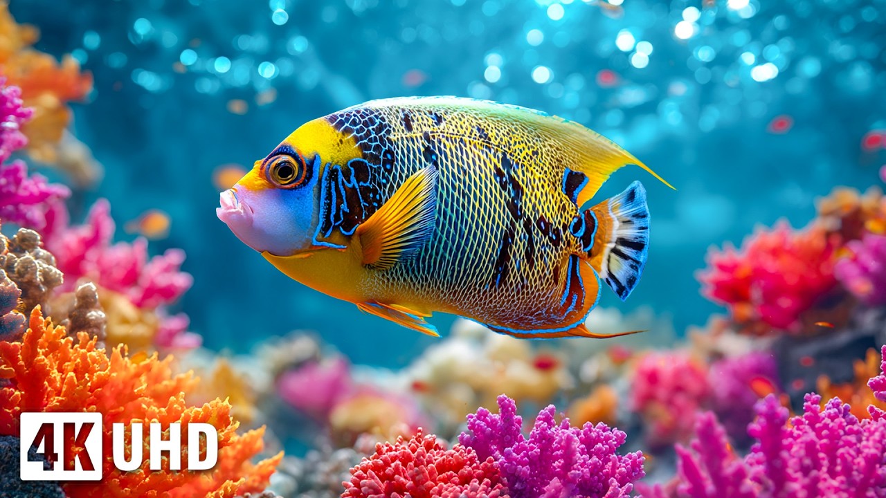 Underwater Life 4K 🐟 Vibrant Marine Creatures & Coral Reefs 🎼 Relaxing Piano Music