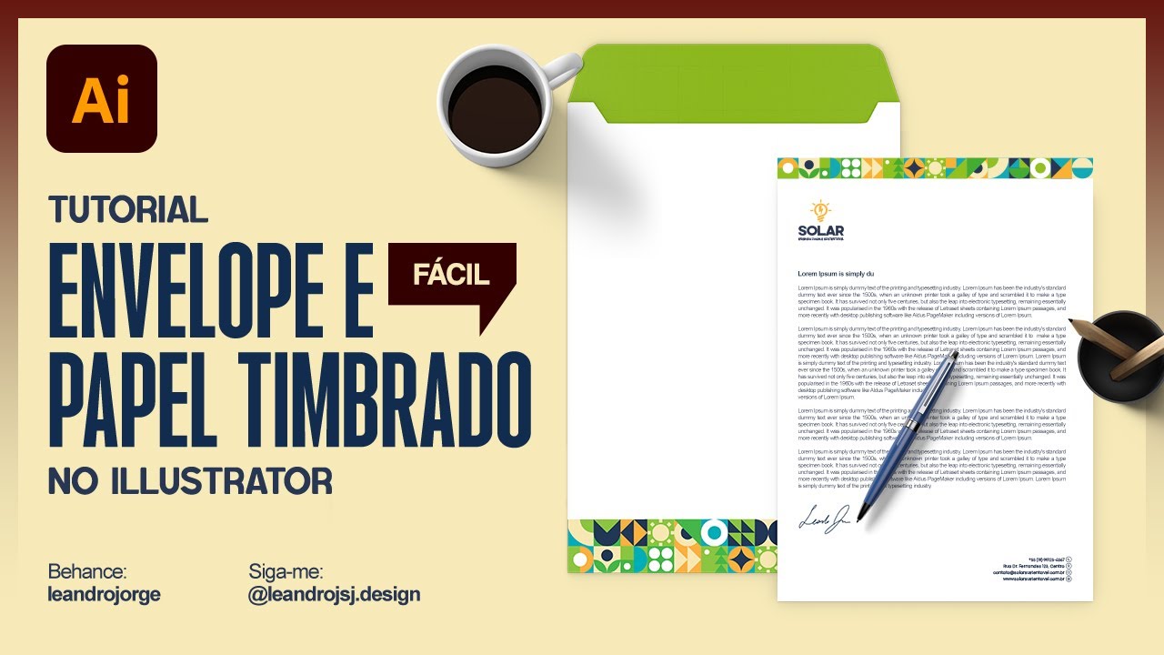 Como criar um ENVELOPE & PAPEL TIMBRADO no Adobe Illustrator