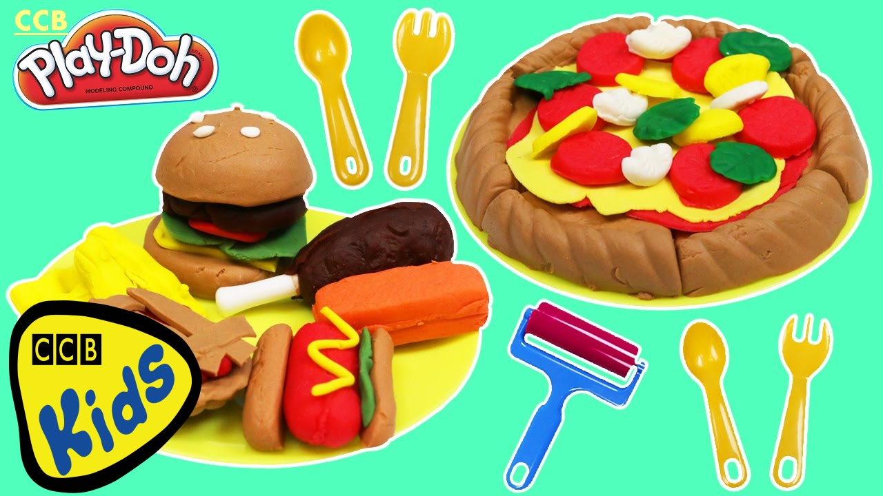 Dough Diner Cafe PLAY DOH HAMBURGER Hot Dog Pizza Sweet Treats Desserts & More! | CCB