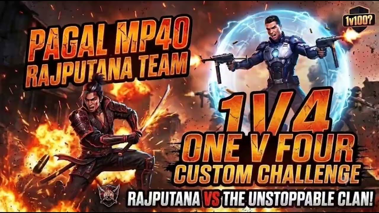 Custom challenge 1v4 ☠️😡