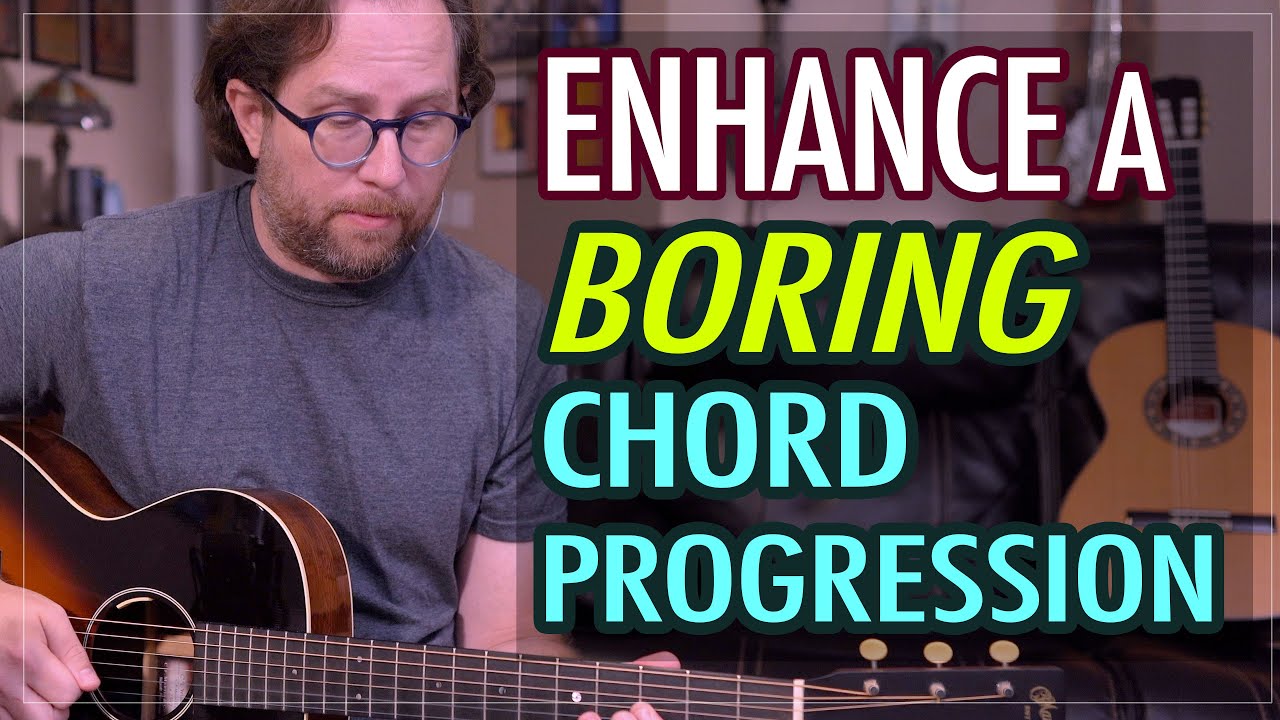 Enhance a boring chord progression - Rhythm fill lick ideas - Rhythm guitar lesson EP421