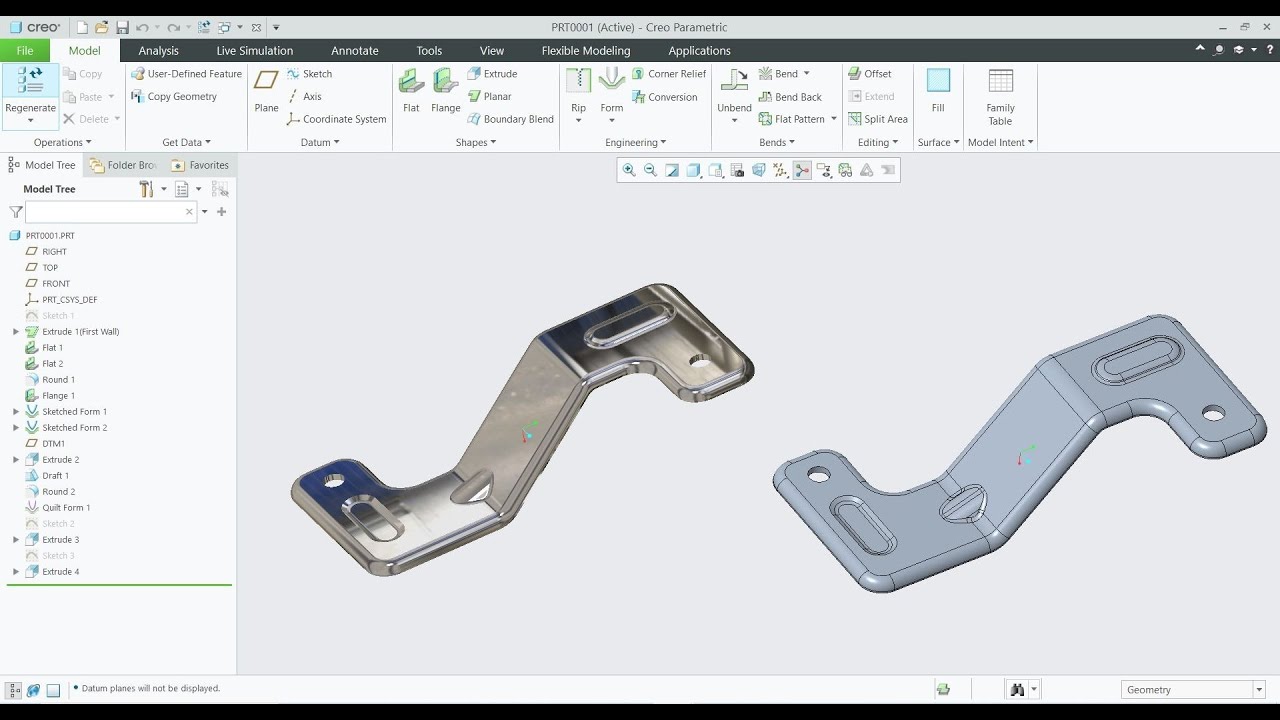 Creo sheet metal tutorials | creo sheet metal projects | Creo embossing and rib | 3D models