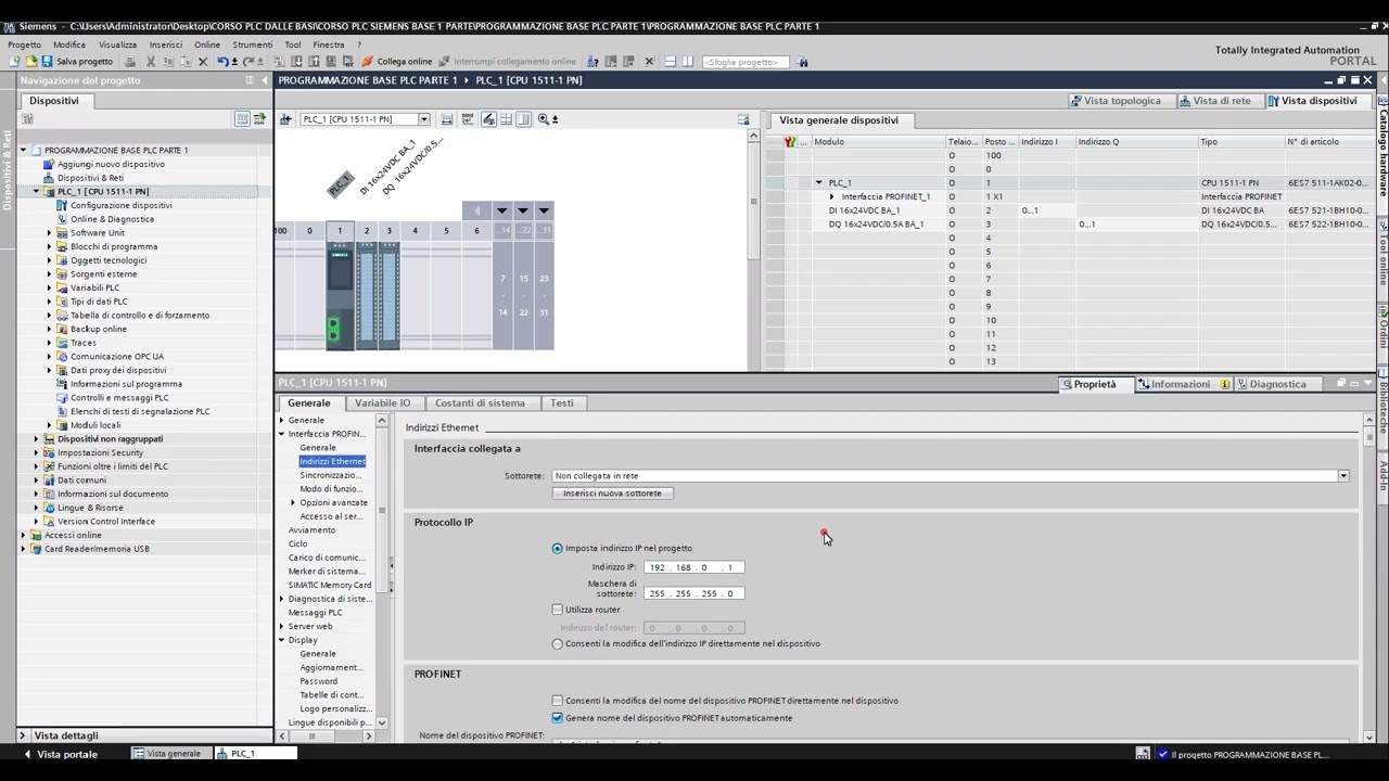VIDEO CORSO (PARTE 1)  PROGRAMMAZIONE BASE PLC#siemens#ingegneriaelettrica#plc#Tiaportal