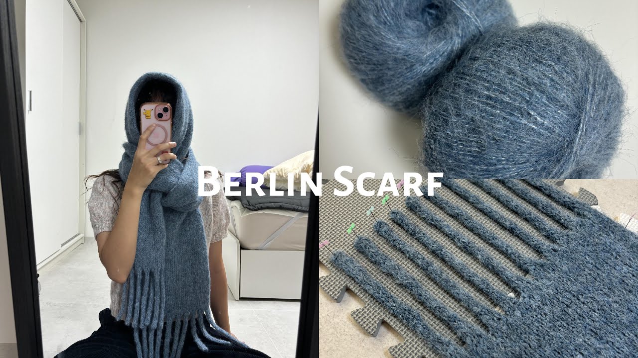 Vlog | ep.22 베를린 스카프 Berlin Scarf🧣뜨개로그🧶