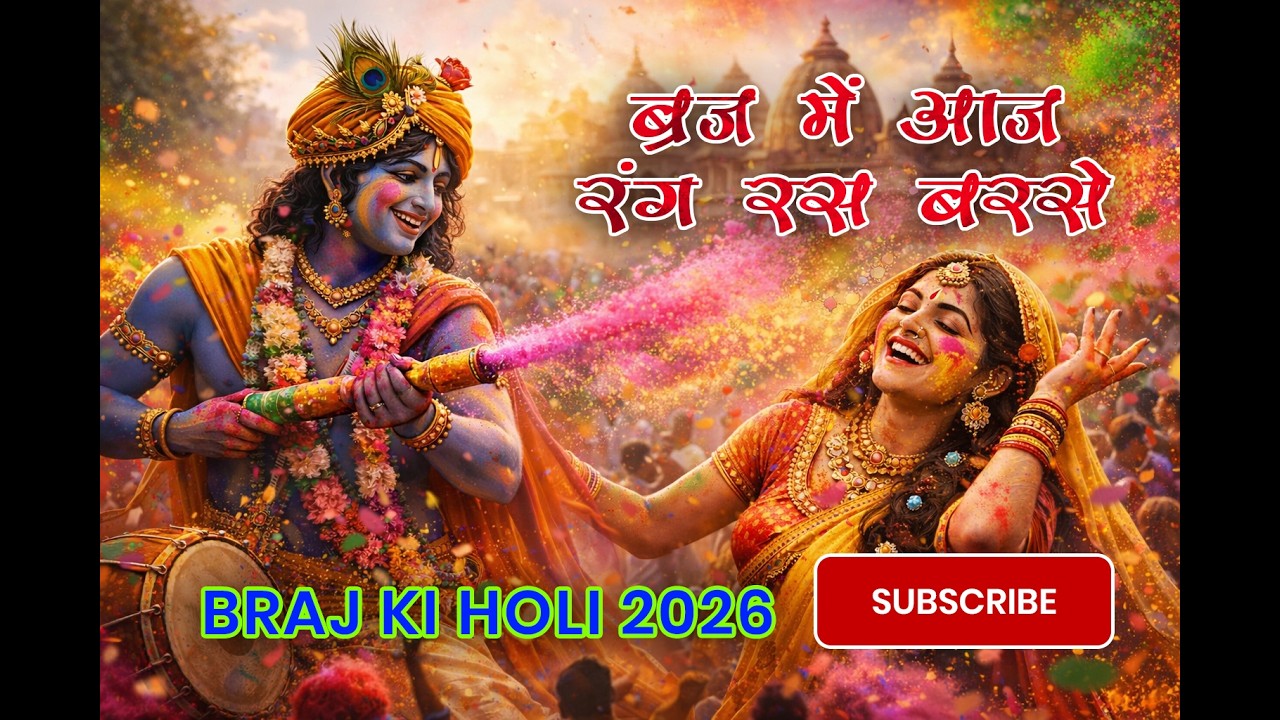 Braj Ki Holi 2026 | ब्रज में आज रंग रस बरसे | Radha Krishna Divine Holi Celebration