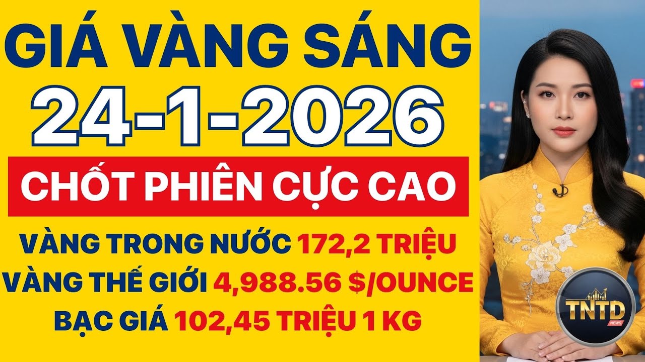 Giá vàng hôm nay | Sáng Ngày 24/1/2026 | GIá vàng thế giới, trong nước, giá bạc, ngoại tệ, Bitcoin.