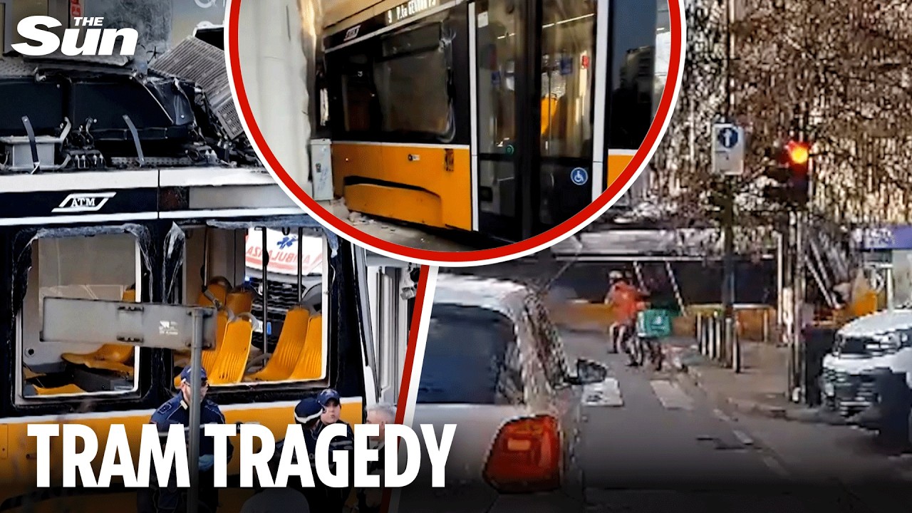 Horror moment Milan tram smashed into shop, killing two and injuring dozens