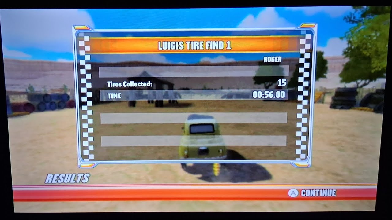 Cars Race-O-Rama Wii - 00:56.00 Luigi's Tire Find 1 (Professional Difficulty)
