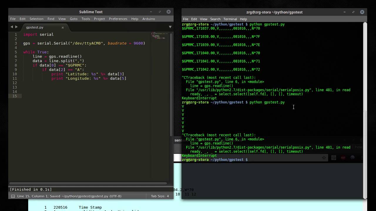Get position from GPS using Python
