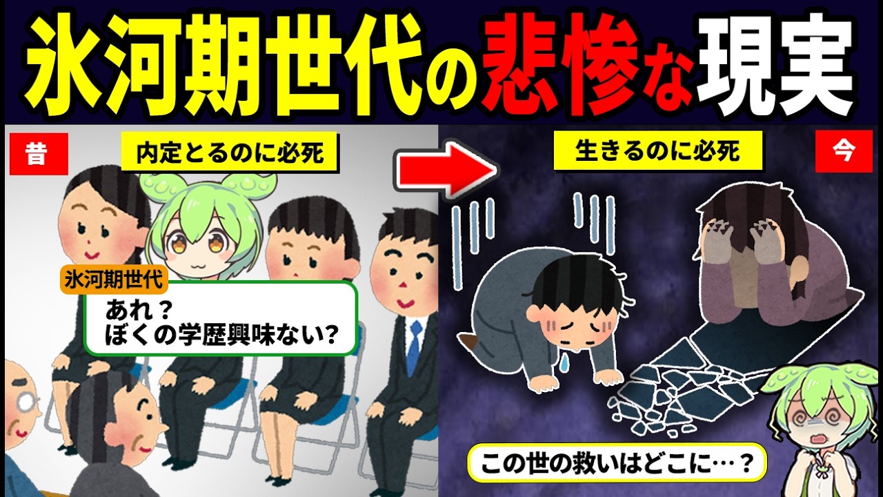 【悲惨】氷河期世代が報われない理由がガチでかわいそすぎた…【ずんだもん解説】