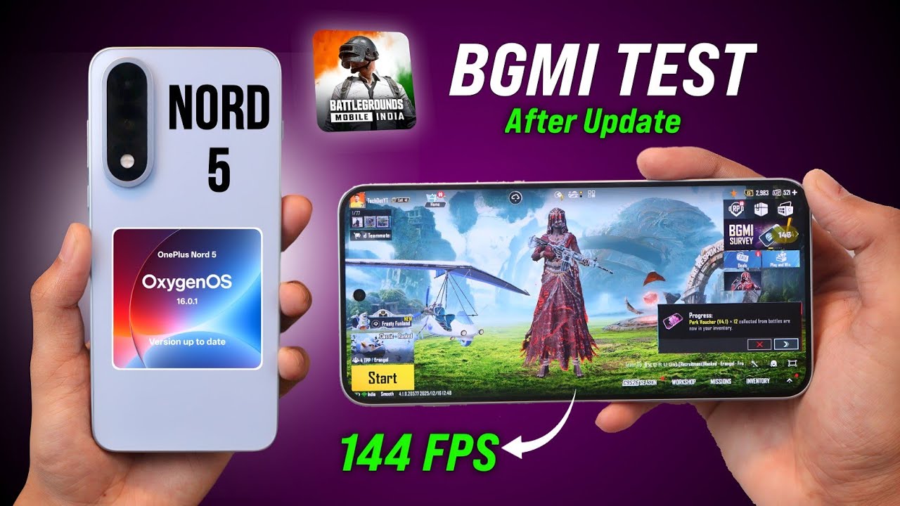OnePlus Nord 5 Bgmi Test After OxygenOS 16 Update - Best Gaming Phone Under 30000 🔥