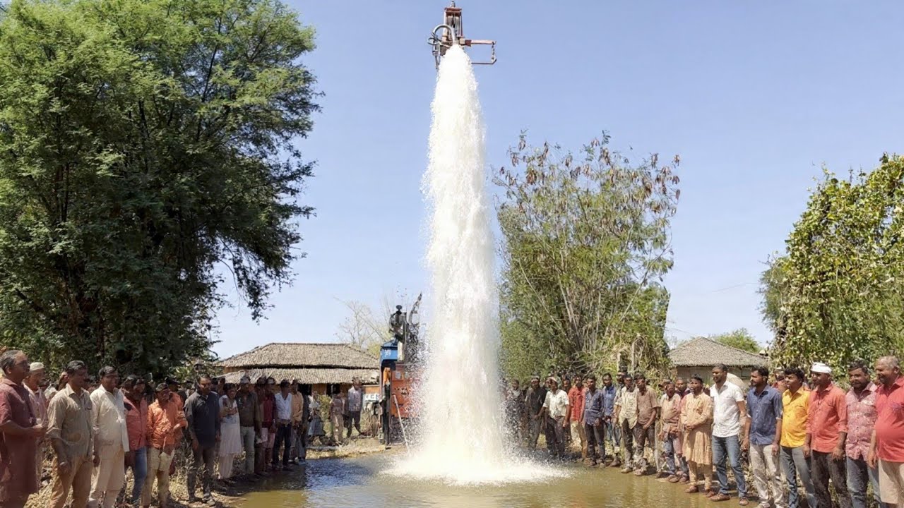 Borewell Drilling In A Field Inside A House | 200 फीट पे 20Hp पानी | The Future of Water Access