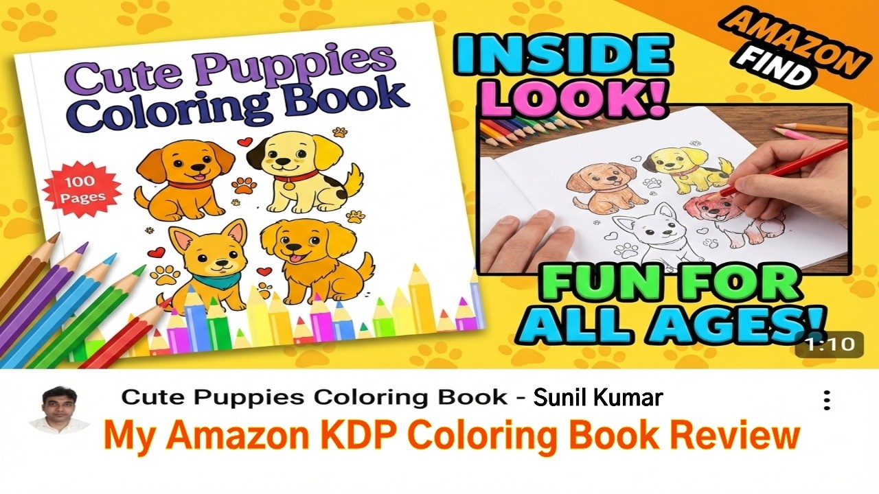 Coloring 100 CUTE PUPPIES! 🐾 Book Review | for All Ages