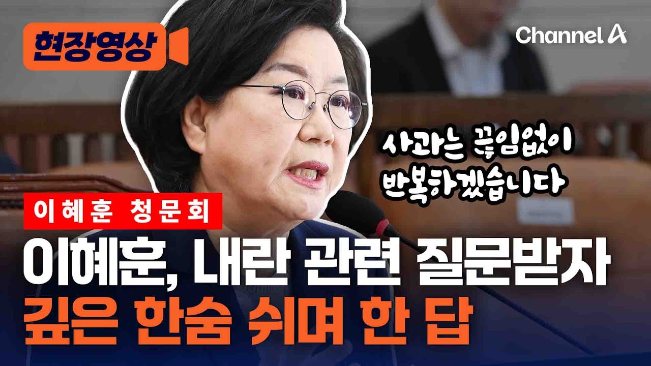 이혜훈, 민주당 의원에 내란 관련 질문에 한 숨 쉬며 한 답 [현장영상] / 채널A