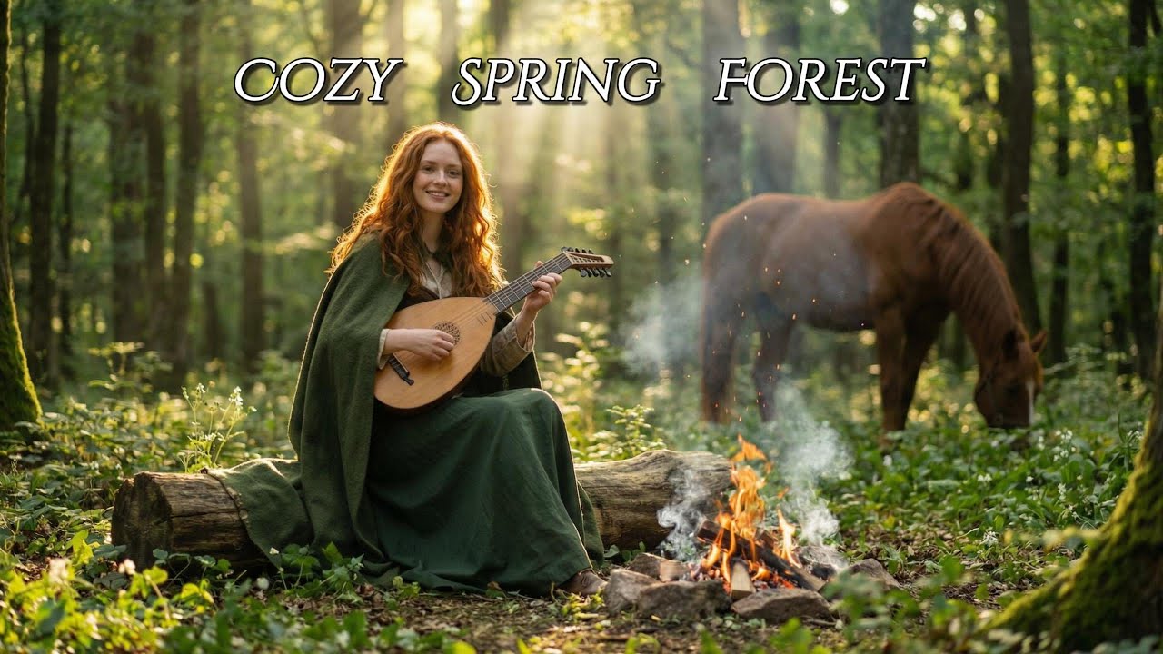 The Bard's Journey | Golden Hour Forest Ambience with Beautiful Folk Music