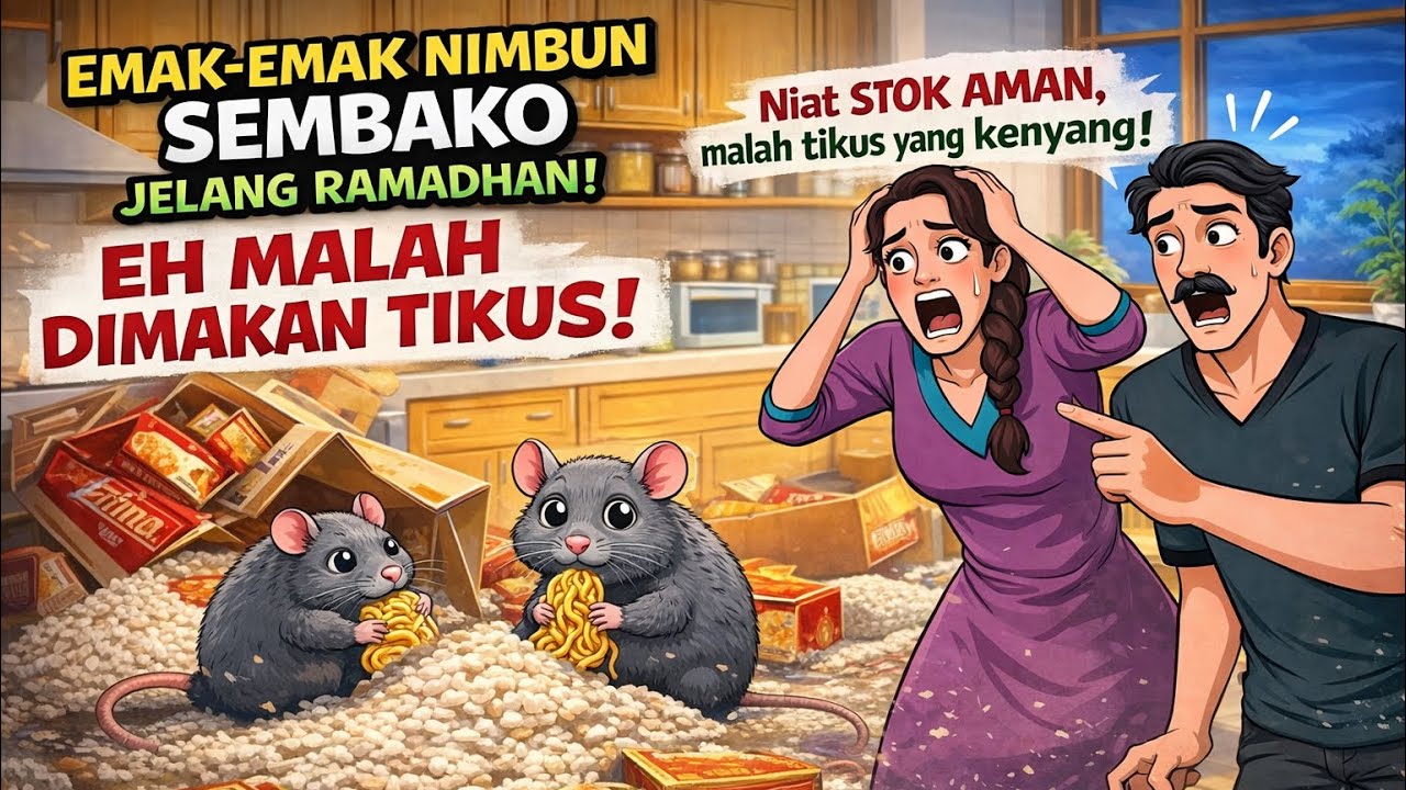 EMAK-EMAK PANIK BORONG SEMBAKO JELANG RAMADHAN, EH DAPUR JADI SARANG TIKUS! | DRAMA ANIMASI