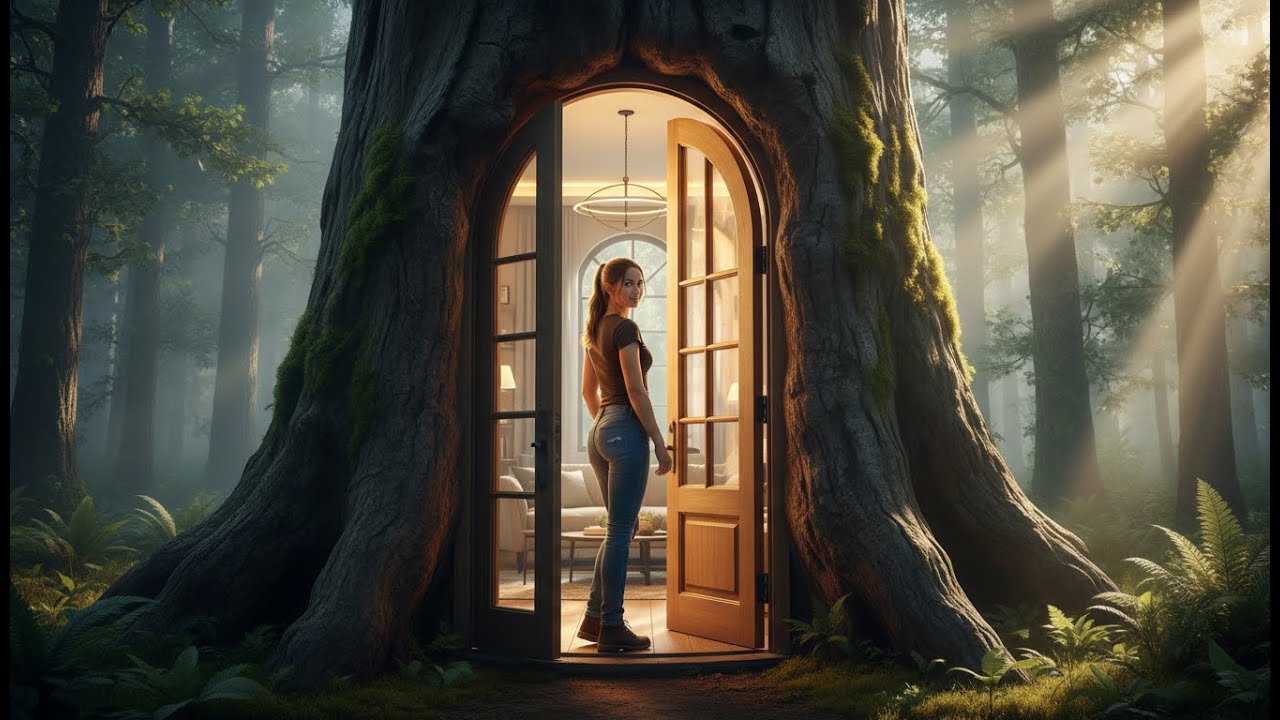 Luxury Modern Shelter Built Inside a Giant Tree  Survival Story...