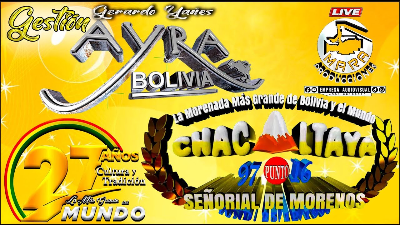 Ayra Bolivia en Vivo!! Chacaltaya 97.16 Gestion Gerardo Yañes 2024