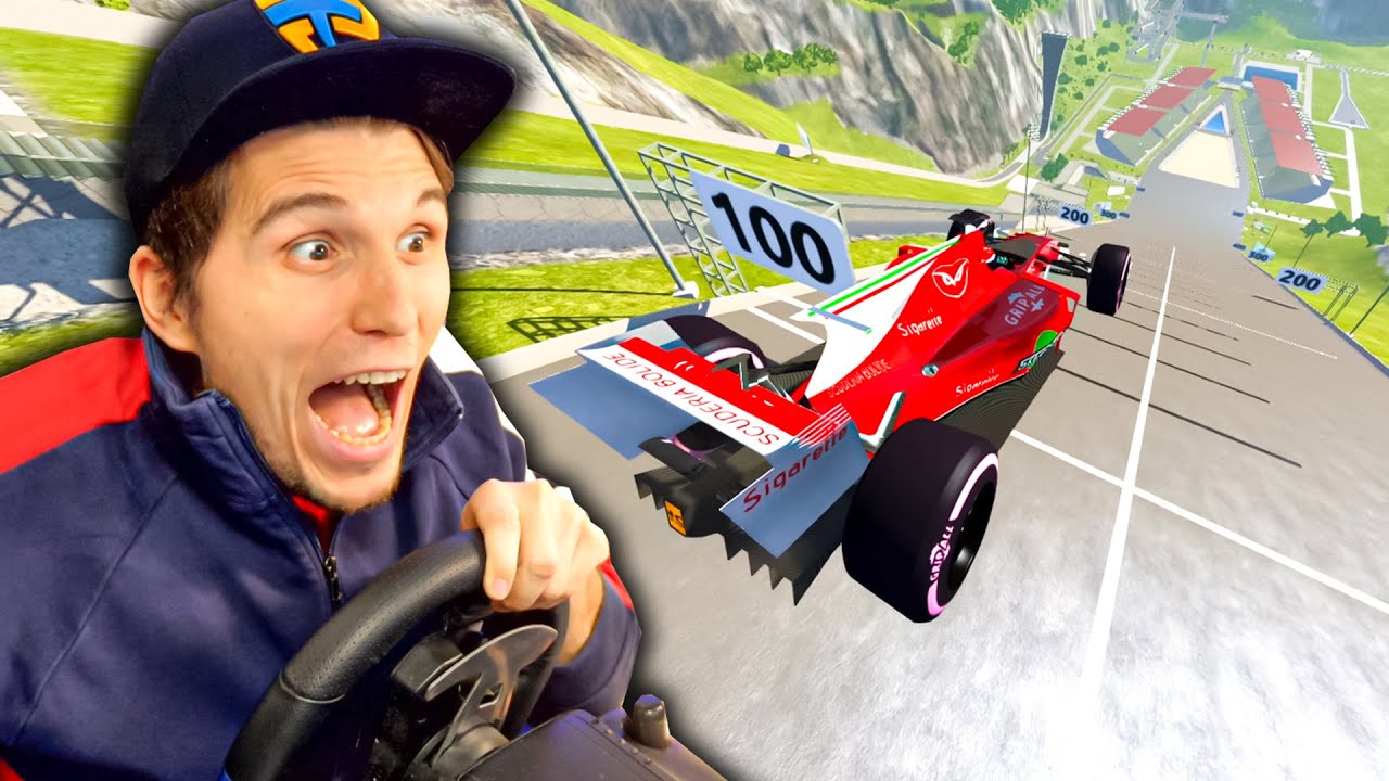 Mit dem 400km/h FORMEL 1 Auto über die XXL SPRUNGSCHANZE | BeamNG