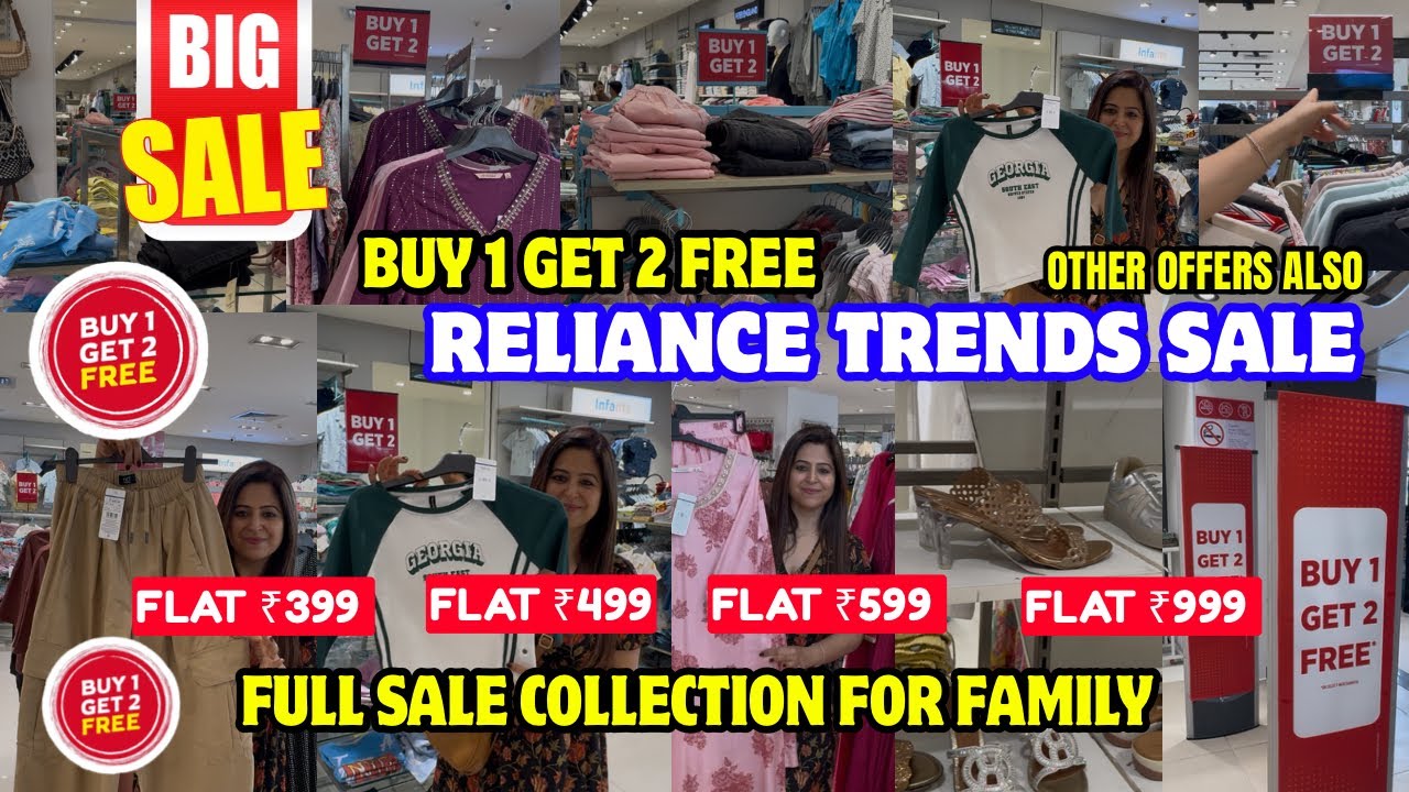 Reliance Trends Sale buy 1 get 2 free |Reliance Trends offers today |Trends sale flat ₹499,flat ₹599
