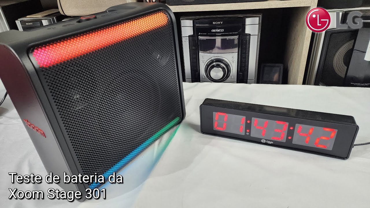 Teste de bateria da LG Xboom Stage 301
