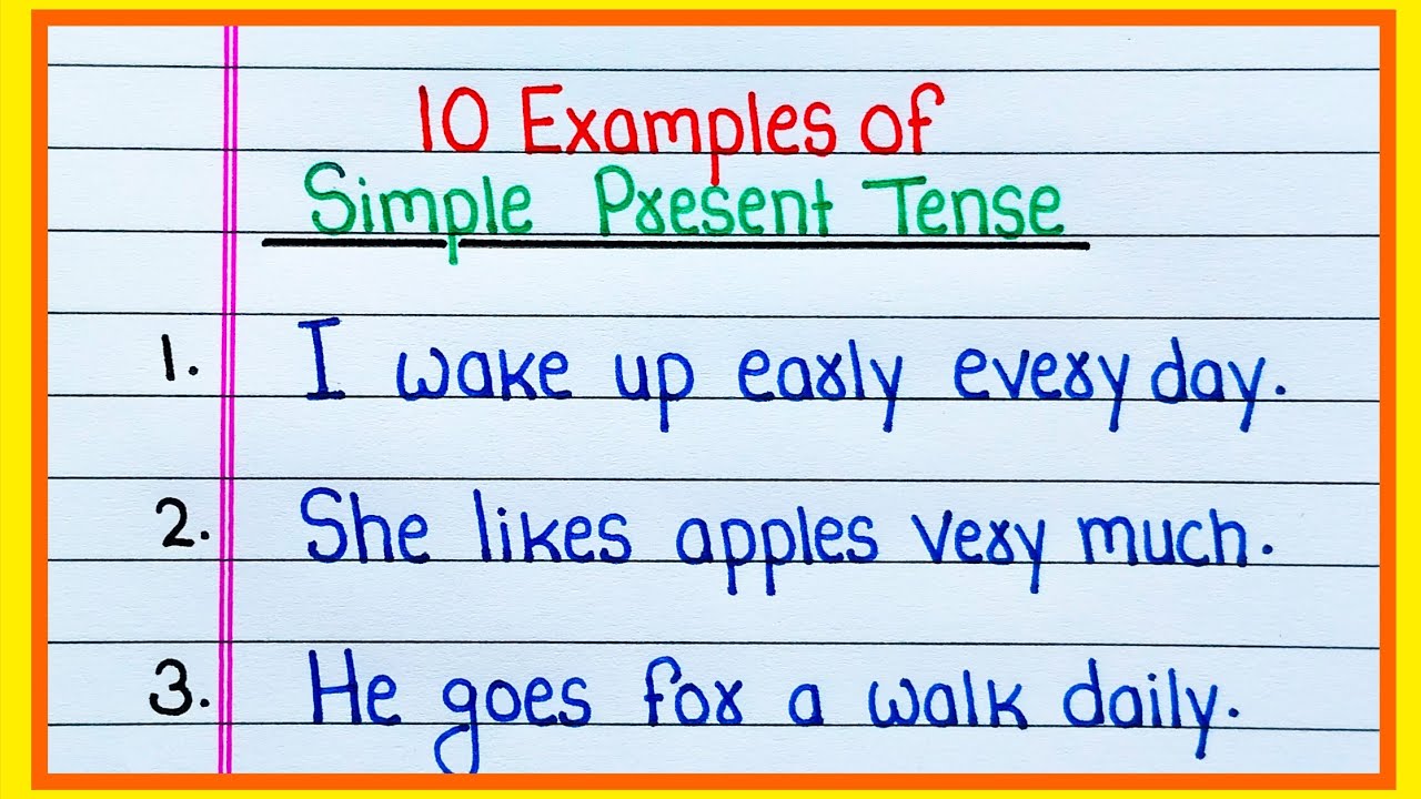 10 Examples of Simple Present Tense | Simple Present Tense 10 Sentences | Simple Present Tense