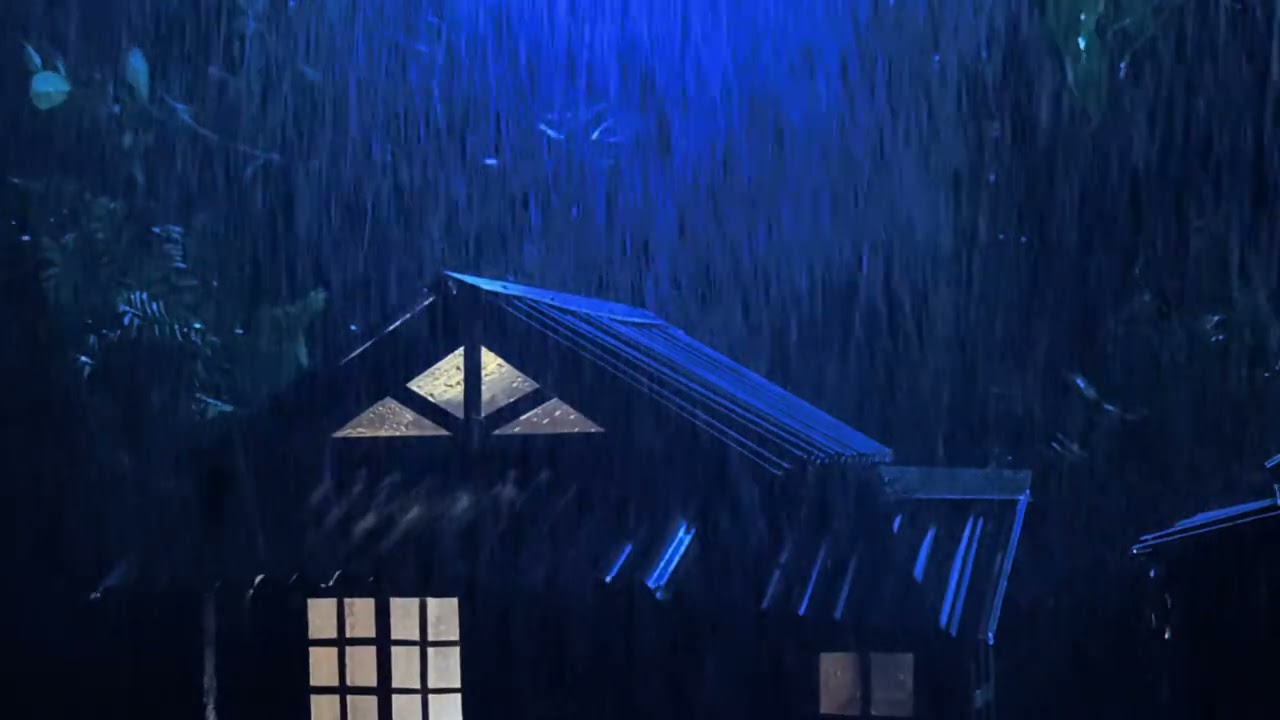No Ads Rain Sounds for Sleeping – Deep Tin Roof Thunderstorm to Stop Overthinking and Sleep Fast
