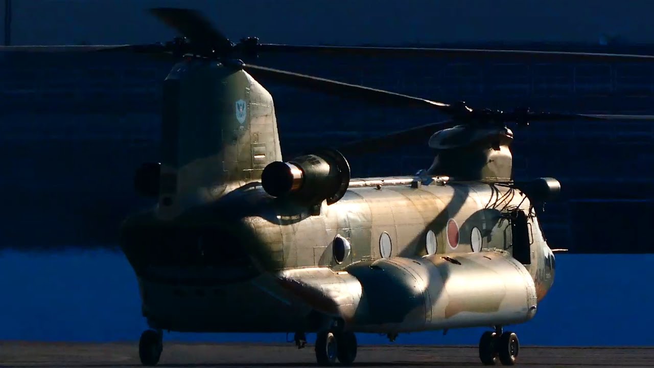 Chinook Helicopter CH-47JA at Noon and Evening | JASDF Iruma Air Base