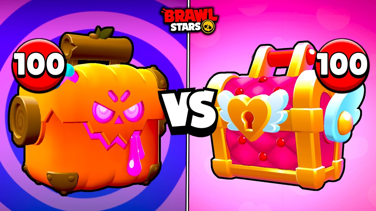 100 BOX di SAN VALENTINO vs 100 BOX di HALLOWEEN! | Brawl Stars ITA
