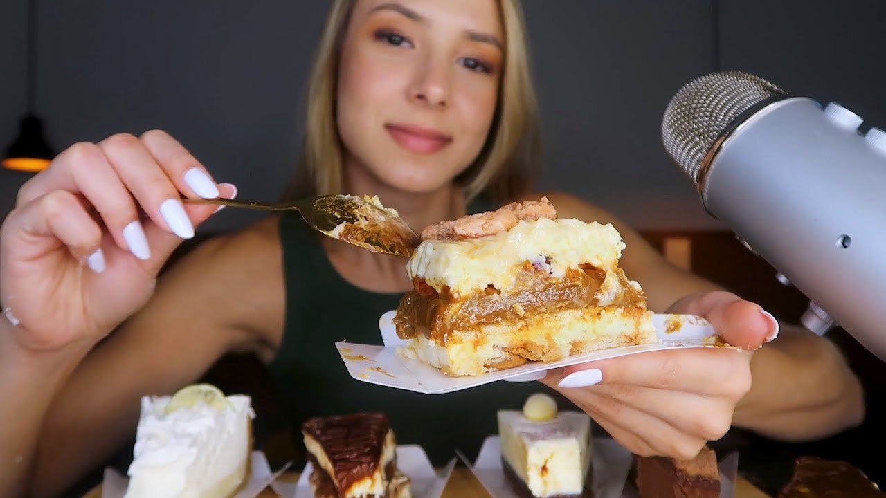 ASMR MUKBANG - PROVANDO VÁRIAS TORTAS DOCES DIFERENTES 🍰