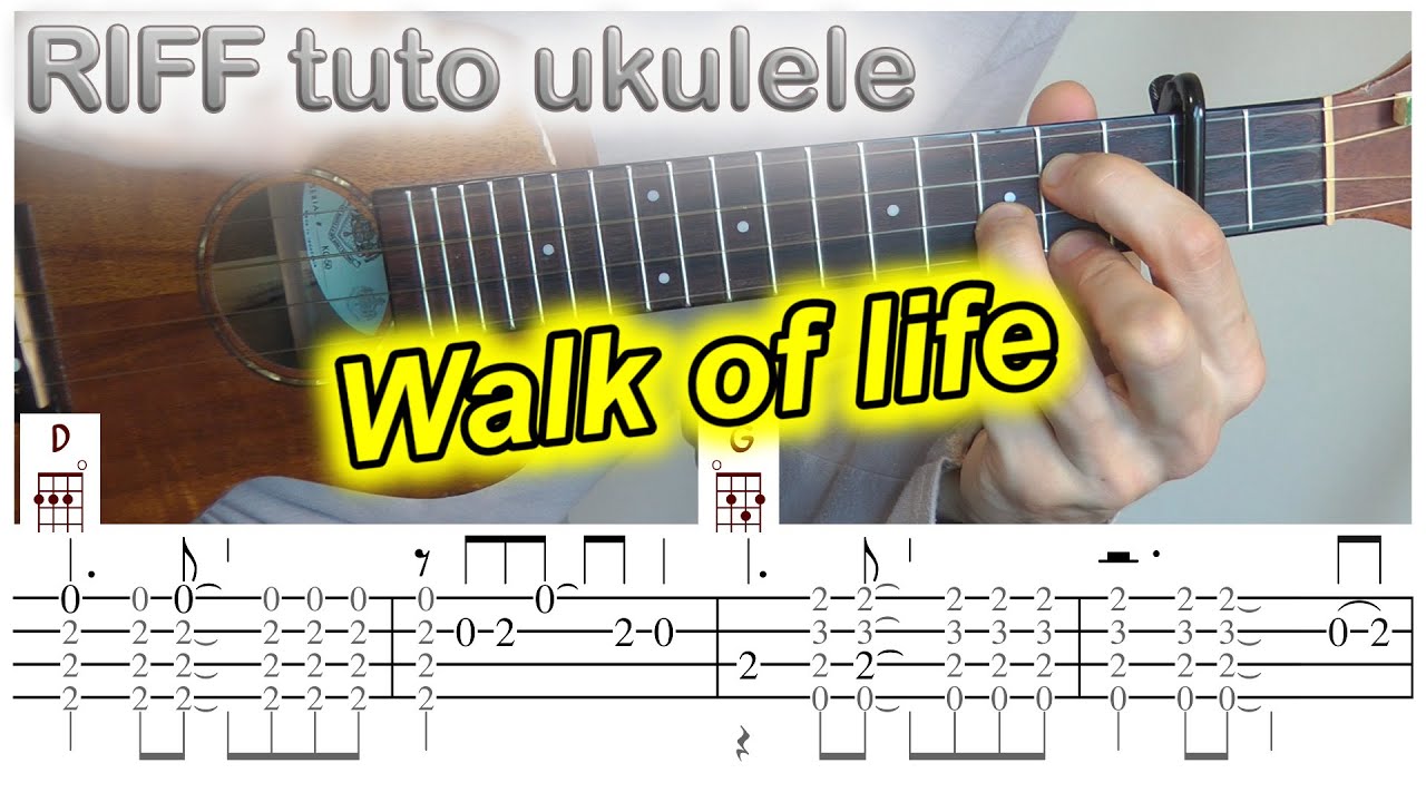 Walk of life - DIRE STRAITS { TUTO RIFF ukulele fingerstyle tabs }
