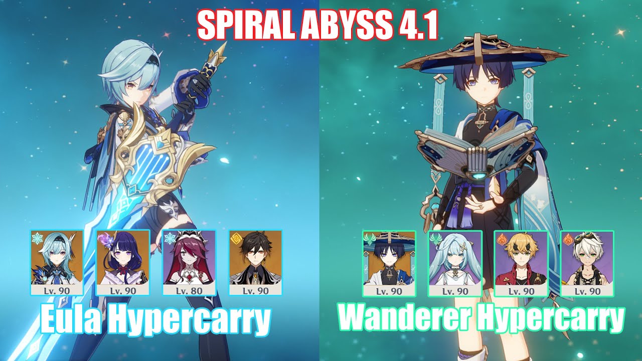 C0 Eula Hypercarry & C0 Wanderer Hypercarry | Spiral Abyss 4.1 | Genshin Impact
