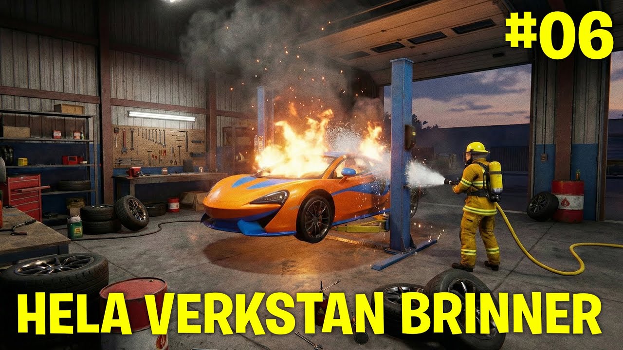 FIREFIGHTING SIMULATOR - SLÄCKER EN FARLIG BENSINBRAND HOS EN BILMEKANIKER