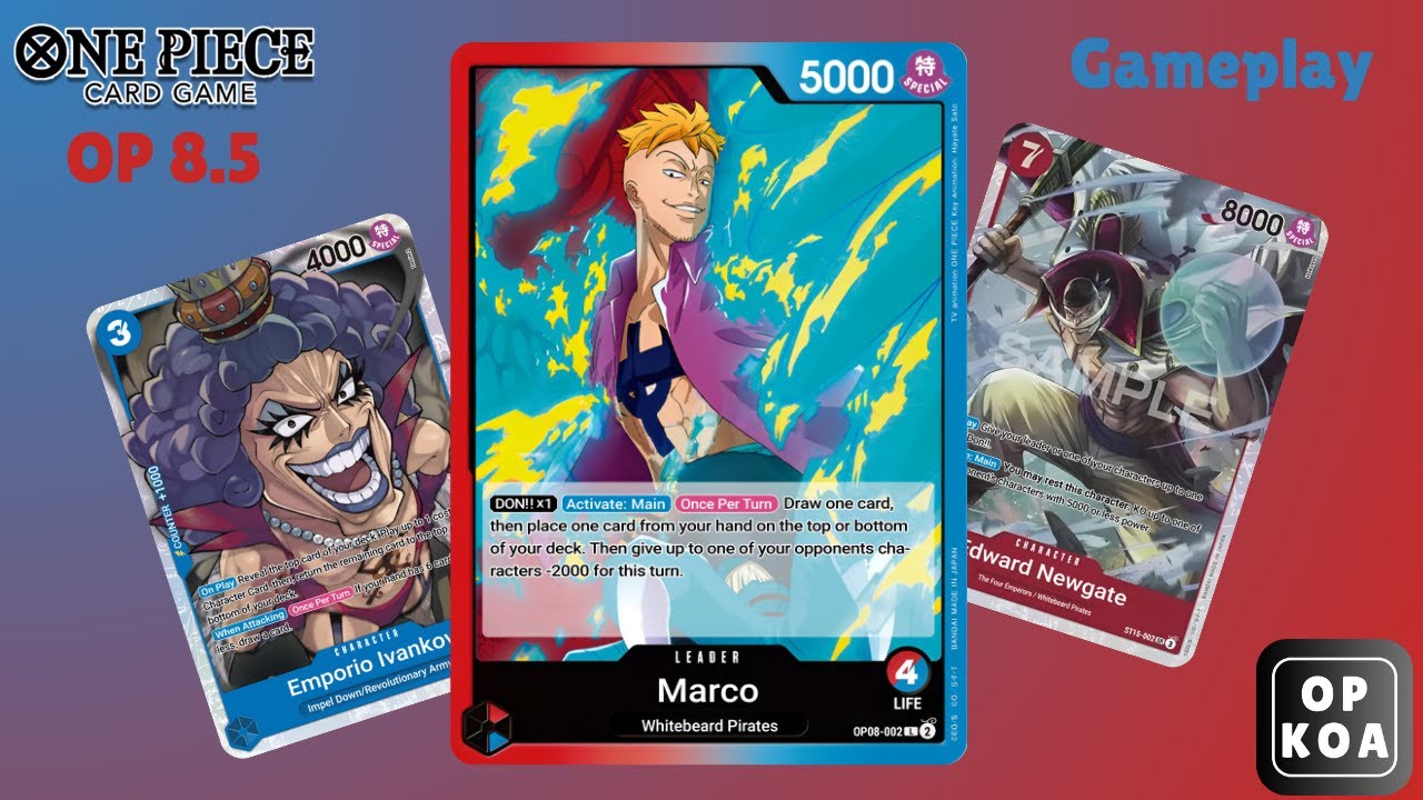 Red Blue Marco is SO FUN OP 8.5 Gameplay One Piece TCG